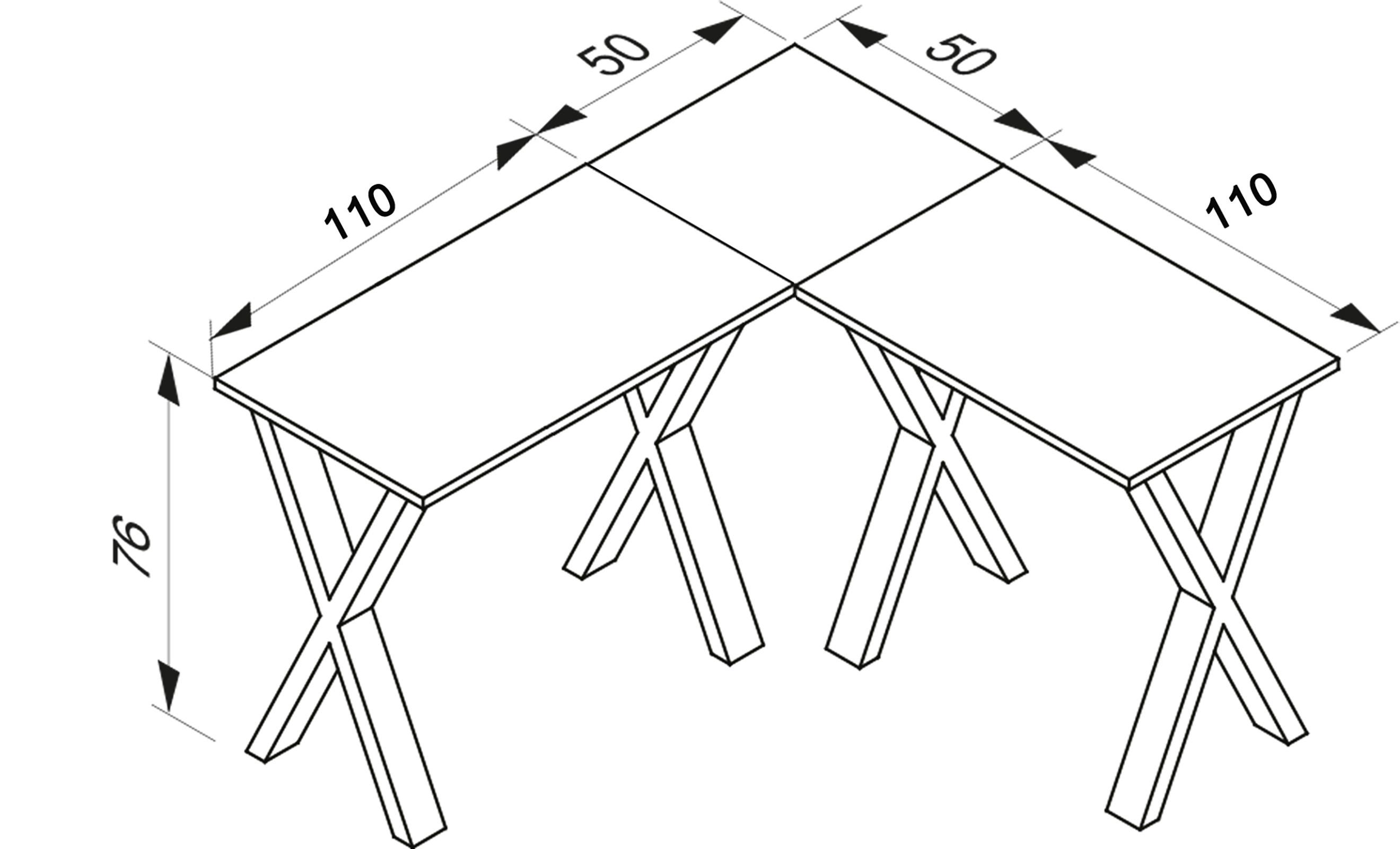 Kotna Pisalna Miza Lona, Antracit, Črna, 160x160cm - srebrne barve/črna, Moderno, kovina/leseni material (160/160/76cm) - MID.YOU