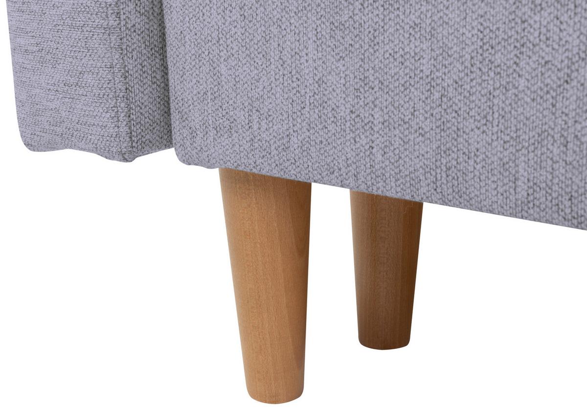 NORET Canapea extensibila - gri deschis, Konventionell, textil (222/93/99cm) - Modern Living