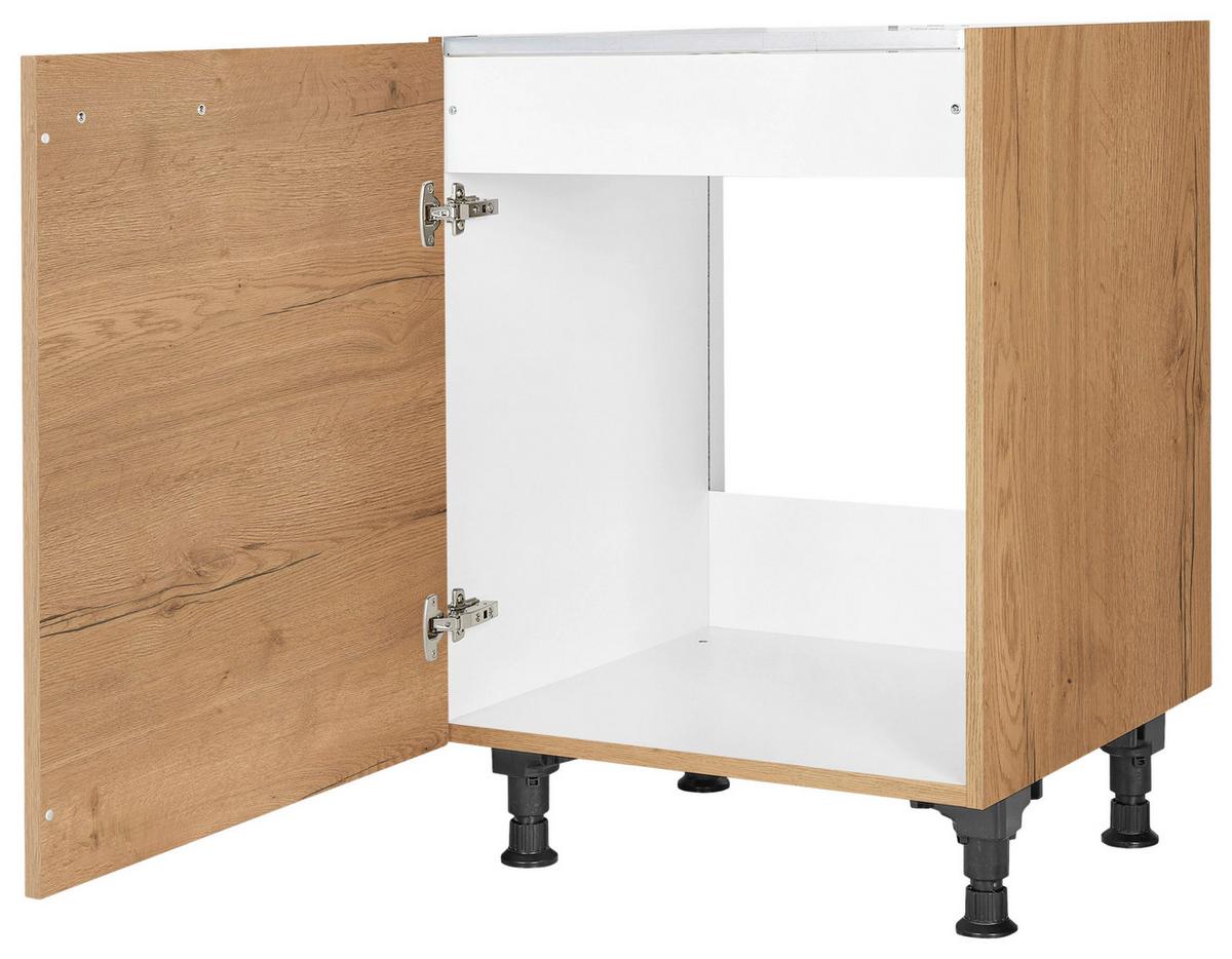 Spülenunterschrank Structura Eiche - Eichefarben/Schwarz, MODERN, Holzwerkstoff/Metall (60/87/56cm) - Nobilia