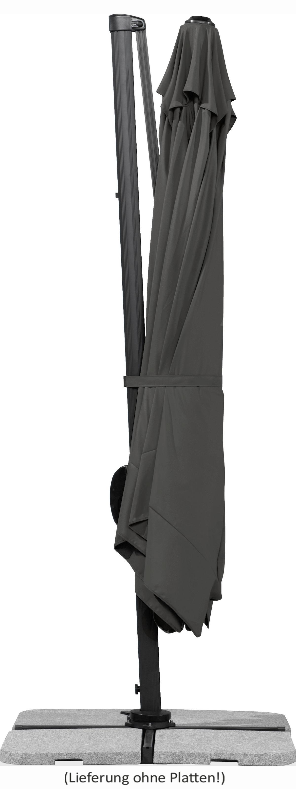 Ampelschirm Rhodos ca. 359x273 x300 cm Anthrazit - Anthrazit, Basics, Textil/Metall (359/273/300cm) - Schneider