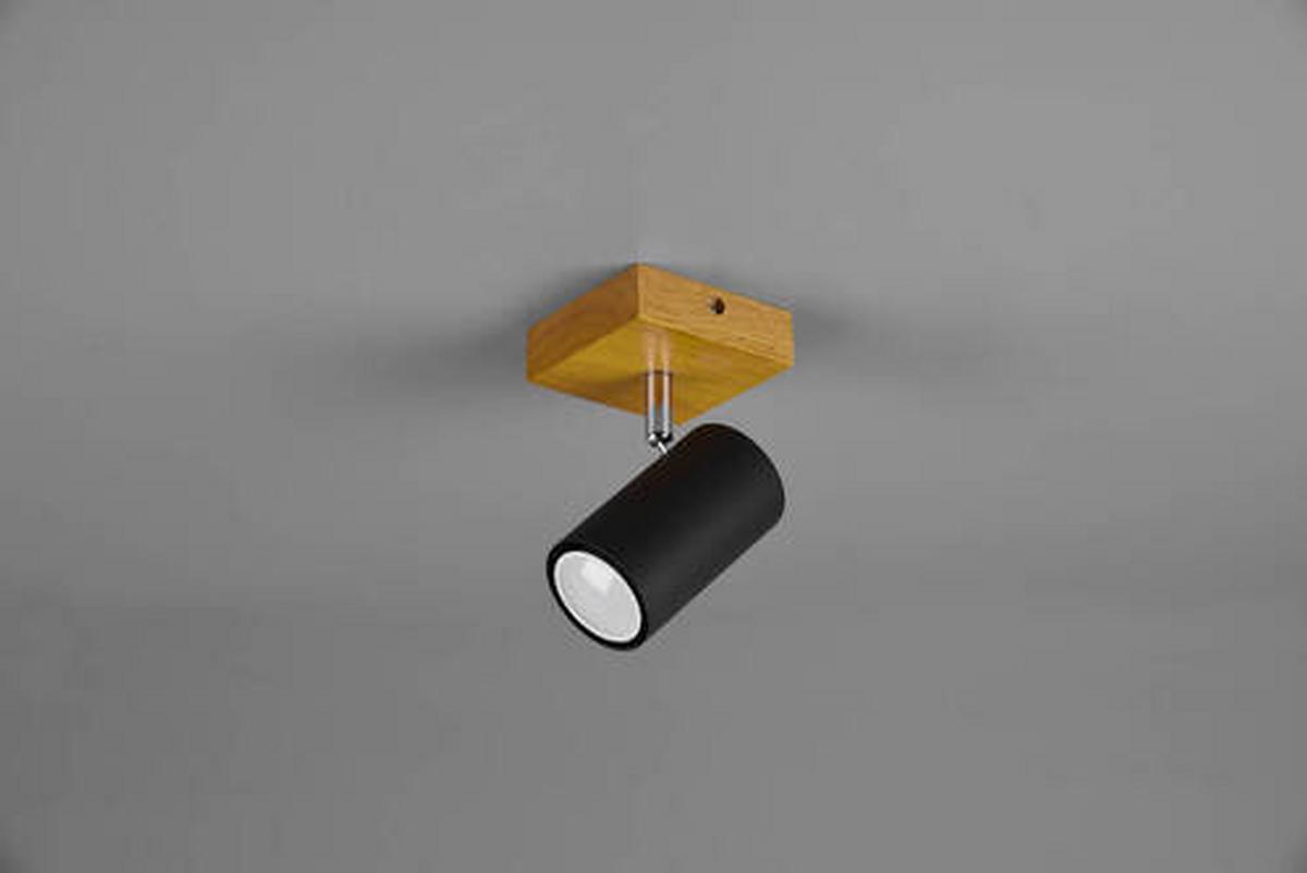 Strahler Spot Marley Schwarz max. 15 Watt - Schwarz, Design, Holz/Metall (9/16/12cm) - Trio Leuchten