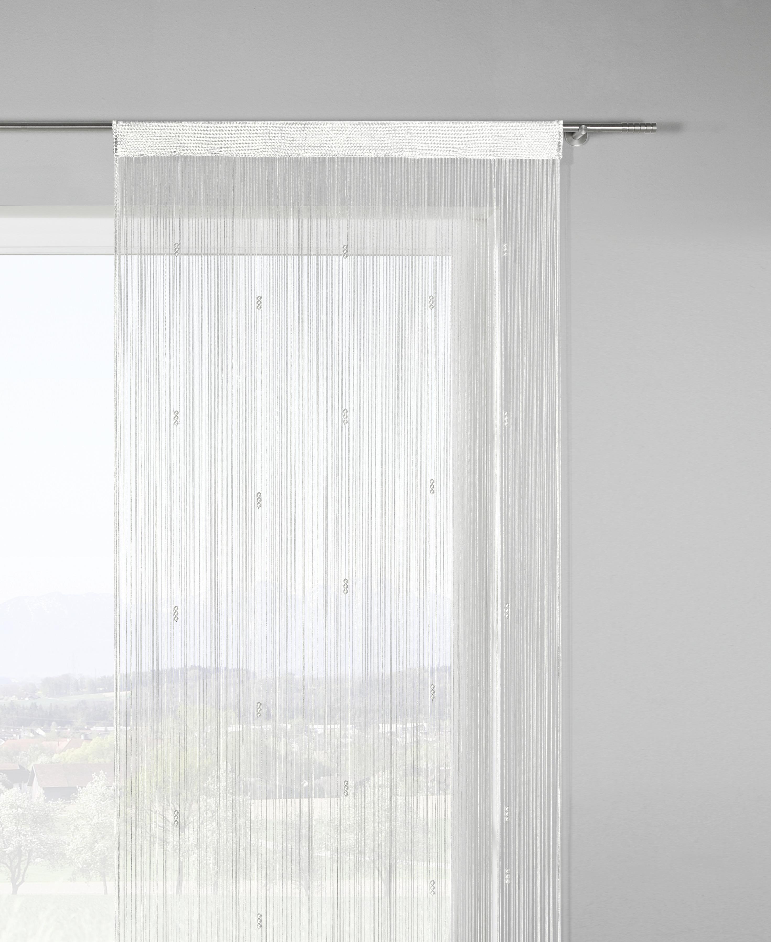 Fadenstore Perle in Weiß ca. 90x245cm - Weiß, ROMANTIK / LANDHAUS, Textil (90/245cm) - Modern Living