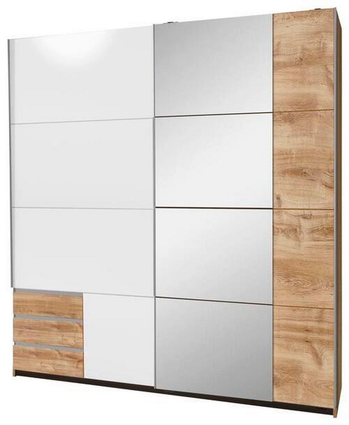 Ormar S Kliznim Vratima Emden - bijela/boje hrasta, Moderno, drvni materijal (180/198/64cm) - Modern Living