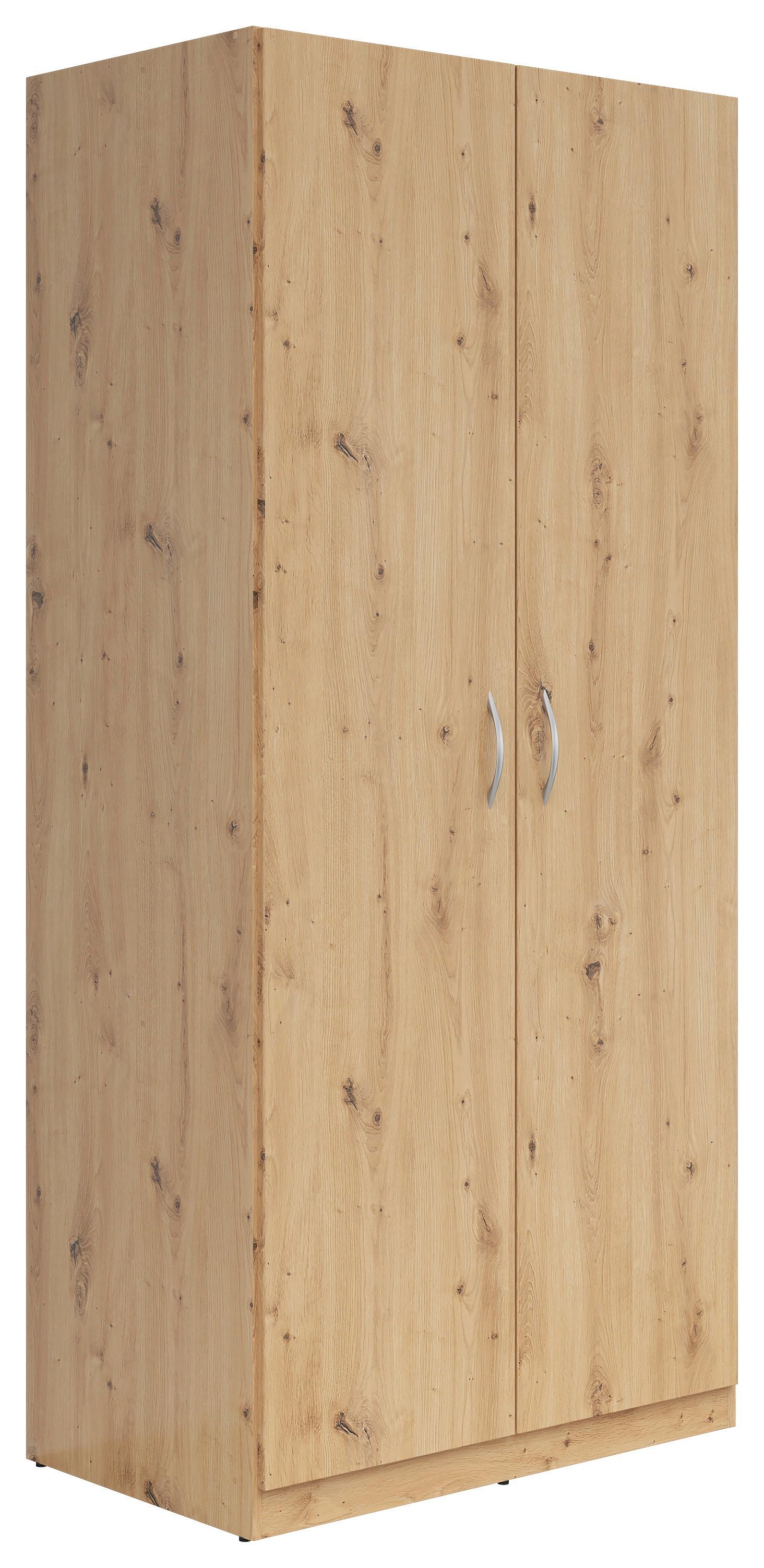 Omara Za Oblačila Casao, Barva Hrasta, Š. 91 Cm - srebrne barve/hrast artisan, Konvencionalno, umetna masa/leseni material (91/197/54cm)