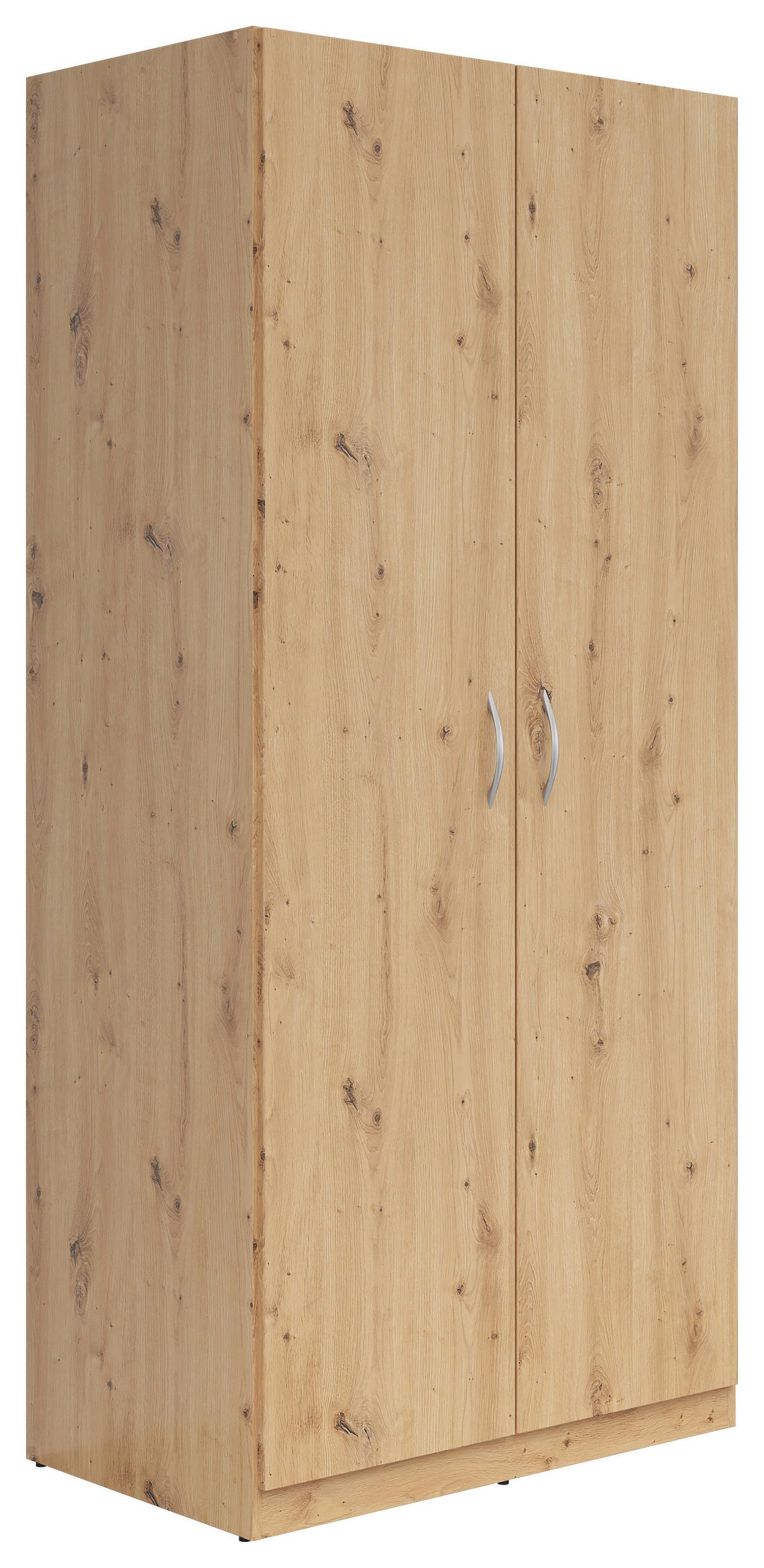 Omara Za Oblačila Casao, Barva Hrasta, Š. 91 Cm - srebrne barve/hrast artisan, Konvencionalno, umetna masa/leseni material (91/197/54cm)