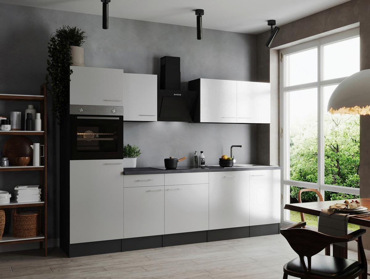 Kuhinjski Blok Z Aparati Oliver, 280cm - srebrne barve/siva, Design, kovina/leseni material (280cm) - Respekta