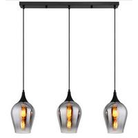 HÄNGELEUCHTE 155520-3HS LAVUS - Schwarz, Design, Glas/Metall (83/18/120cm) - Globo