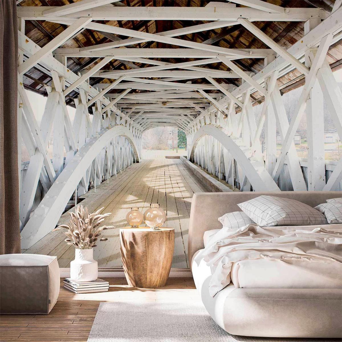 Fototapeta Old Bridge, 250x175cm - bela/rjava, Trendi, tekstil (250/175cm) - artgeist