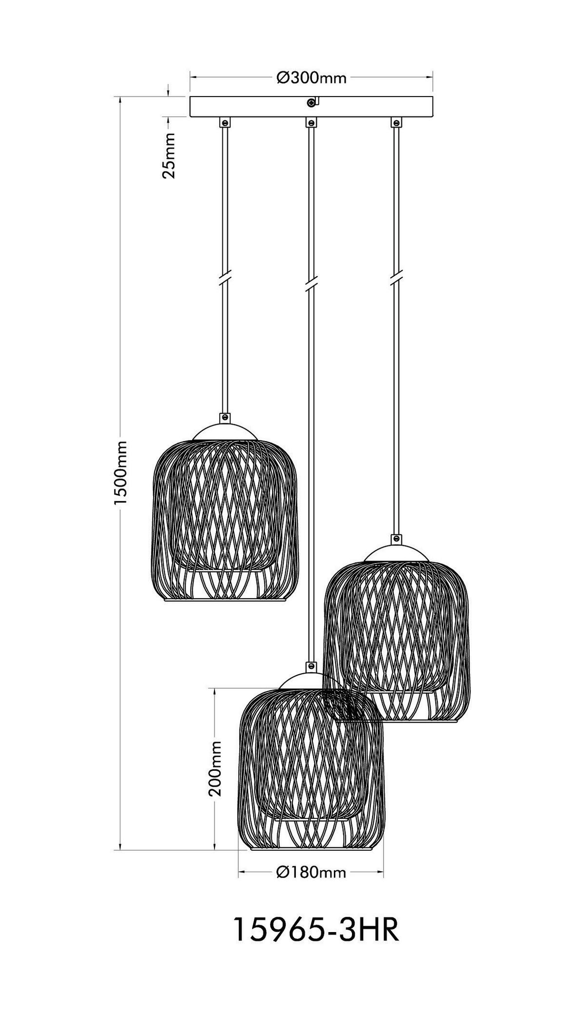 HÄNGELEUCHTE 15965-3HR DICHTI - Sandfarben/Weiss, Basics, Kunststoff/Metall (39,4/150cm) - Globo