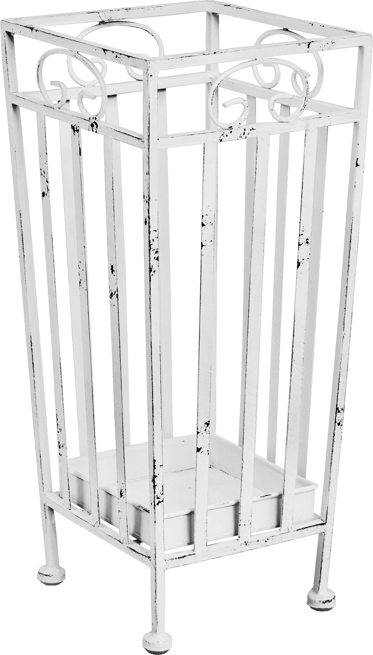 STOJAK NA PARASOLE HANNE - biały, Design, metal (20/46/20cm)