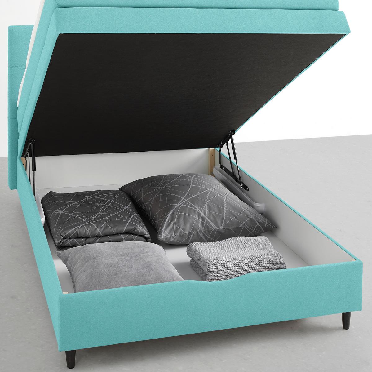 Boxspring Krevet Miami - tirkizna, Konvencionalno, drvni materijal/tekstil (120/200cm) - Modern Living