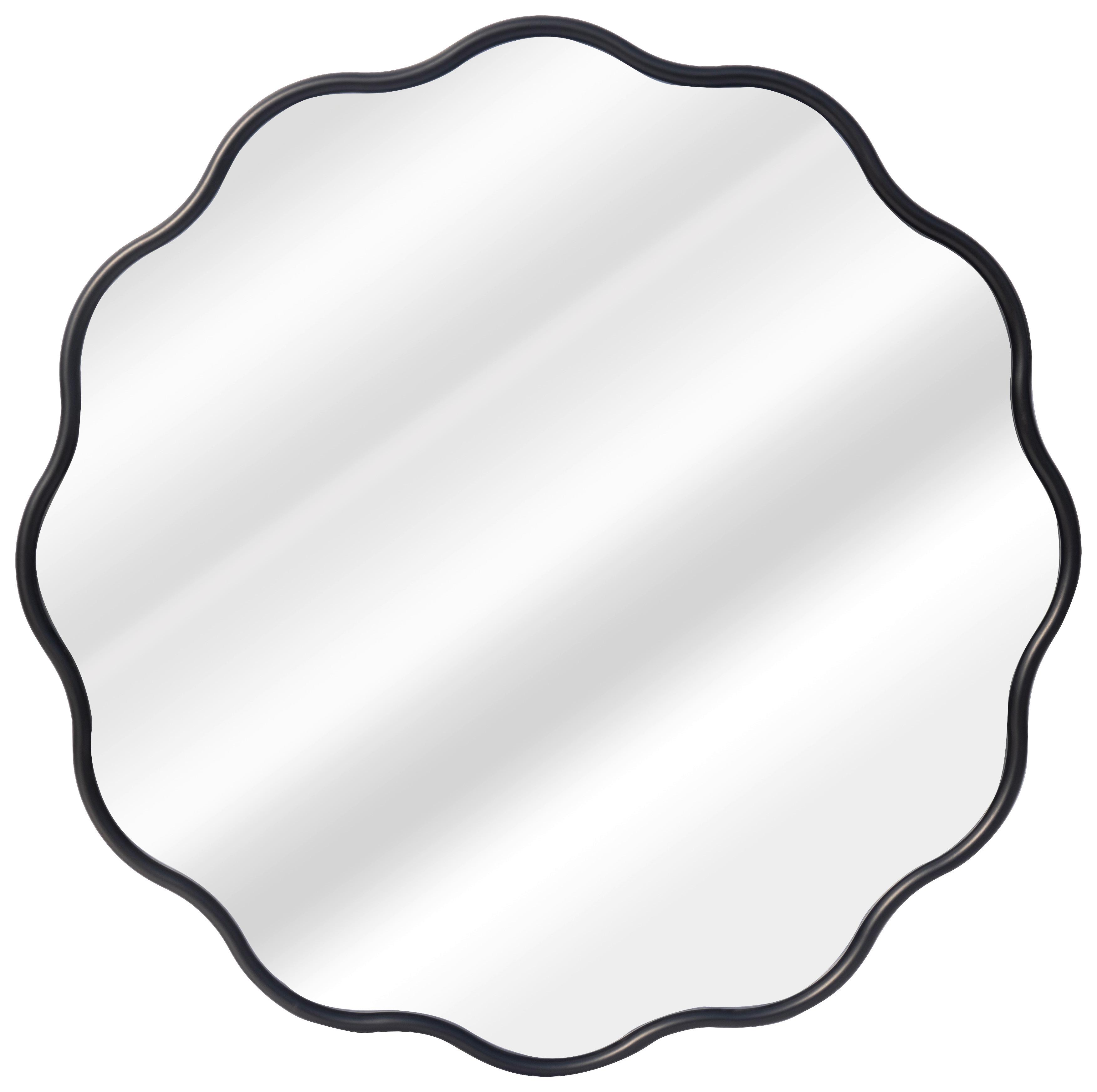 Zidno Ogledalo Blossom - crna, Moderno, staklo/drvni materijal (80/80/2cm) - Modern Living