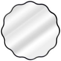 Zidno Ogledalo Blossom - crna, Moderno, staklo/drvni materijal (80/80/2cm) - Modern Living