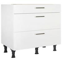 Schubkastenunterschrank Touch Weiß - Edelstahlfarben/Weiß, MODERN, Holzwerkstoff/Metall (90/87/56cm) - Nobilia