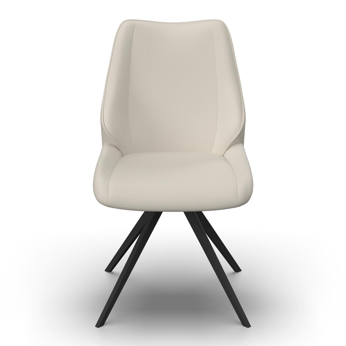 Stuhl Milana Hellgrau Webstoff Drehbar Gepolstert - Hellgrau/Schwarz, MODERN, Holz/Textil (54/93/59cm) - Bessagi Home