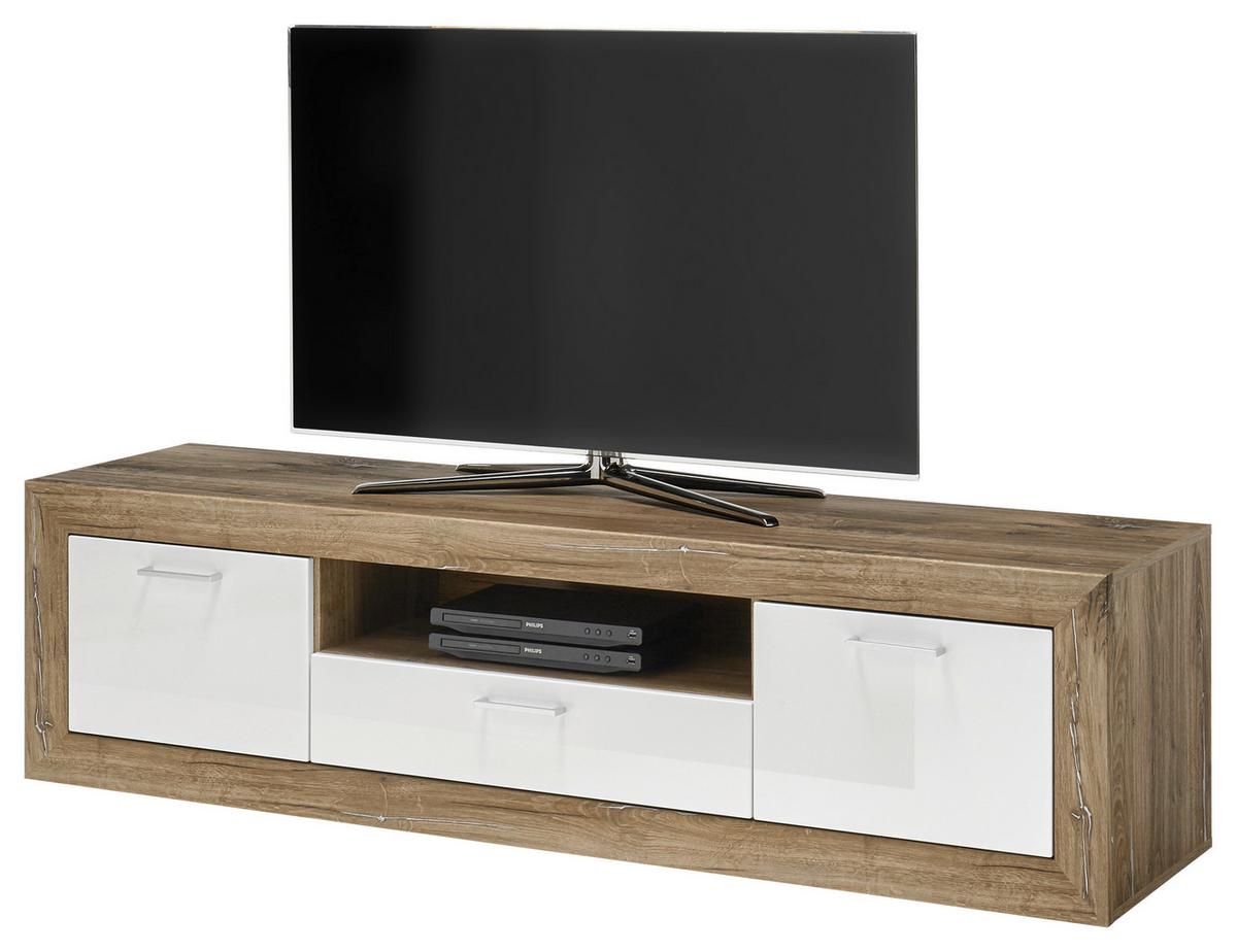Tv Komoda Neapel - tamno smeđa/srebrne boje, Konvencionalno, drvni materijal/plastika (180/50/46cm) - Mömax