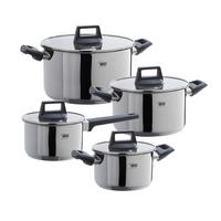 ZESTAW GARNKÓW ELENI - kolor stalowy/przejrzysty, Modern, metal/szkło - ELO