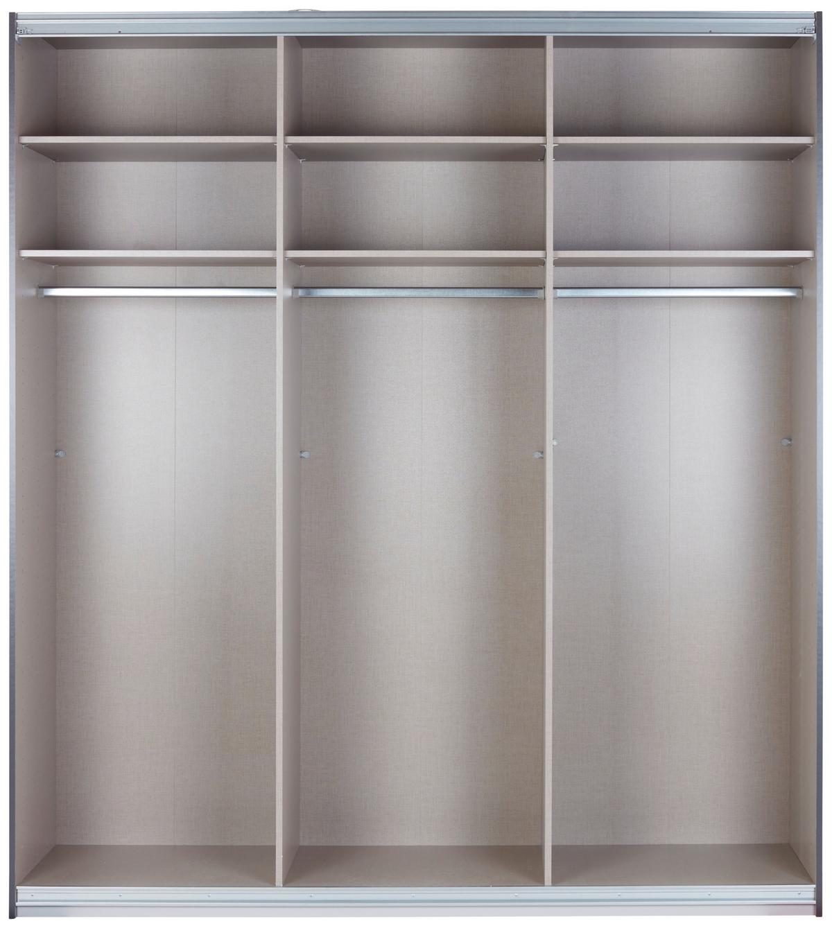 Dulap cu uși culisante MIAMI - gri, Modern, material pe bază de lemn (203/229/62cm)