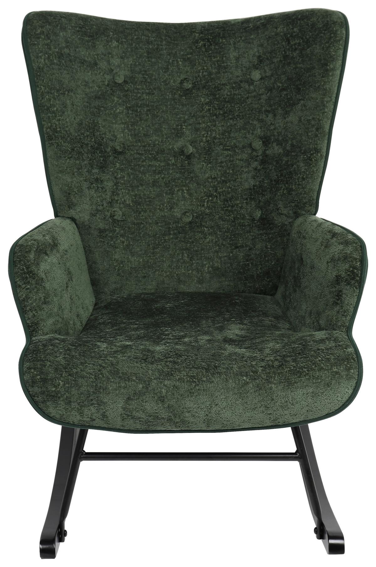 Schaukelstuhl Rock Grün/Schwarz - Schwarz/Grün, MODERN, Holz/Textil (66/90/77cm) - Mömax