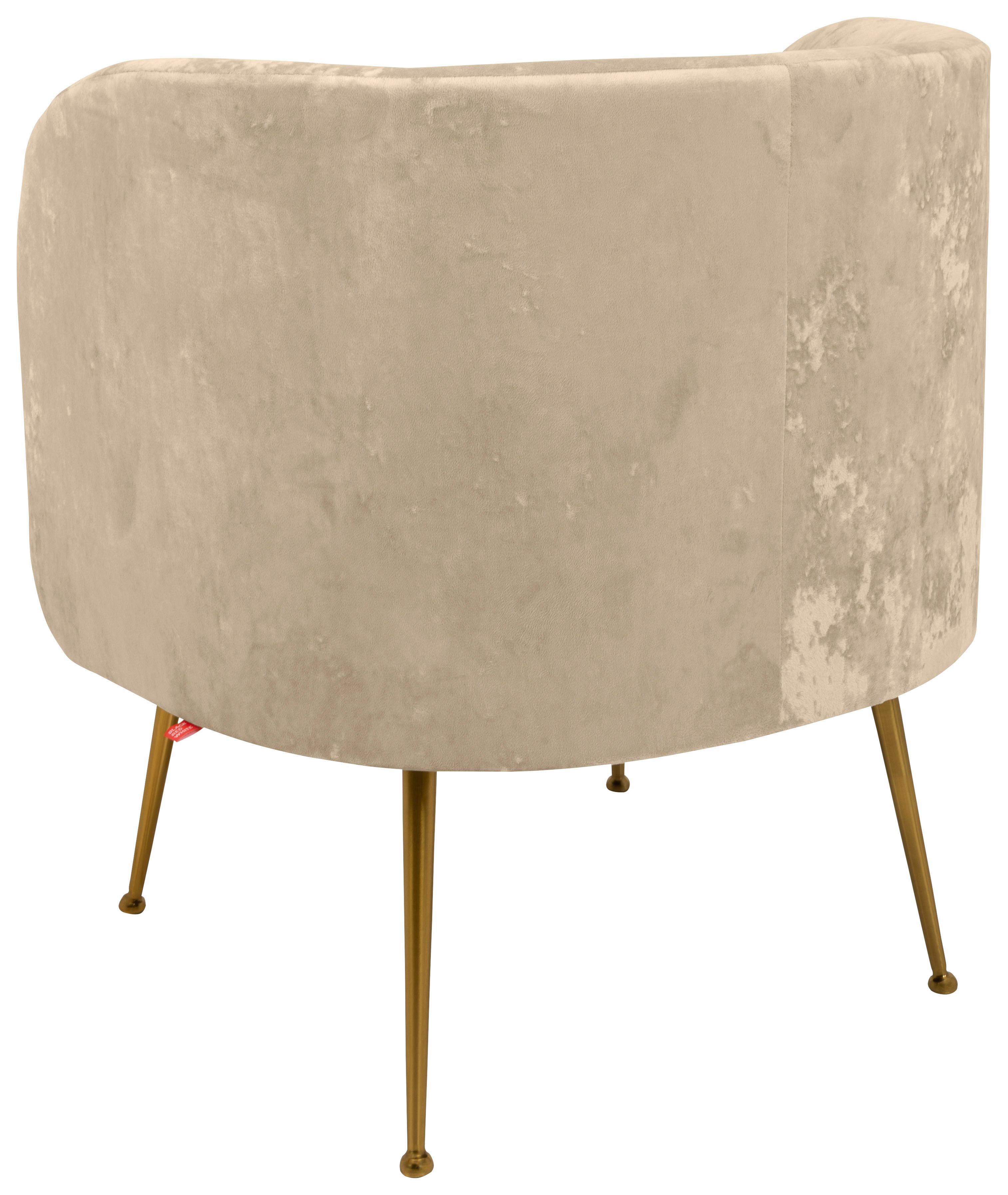 Fotelja Cloe - zlatna/bež, Konvencionalno, tekstil (74/77/70cm) - MID.YOU