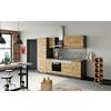 Küchenblock Sorrento mit Geräten ca. 270 cm Eichefarben - Chromfarben/Schieferfarben, MODERN, Holzwerkstoff/Metall (270cm) - Held