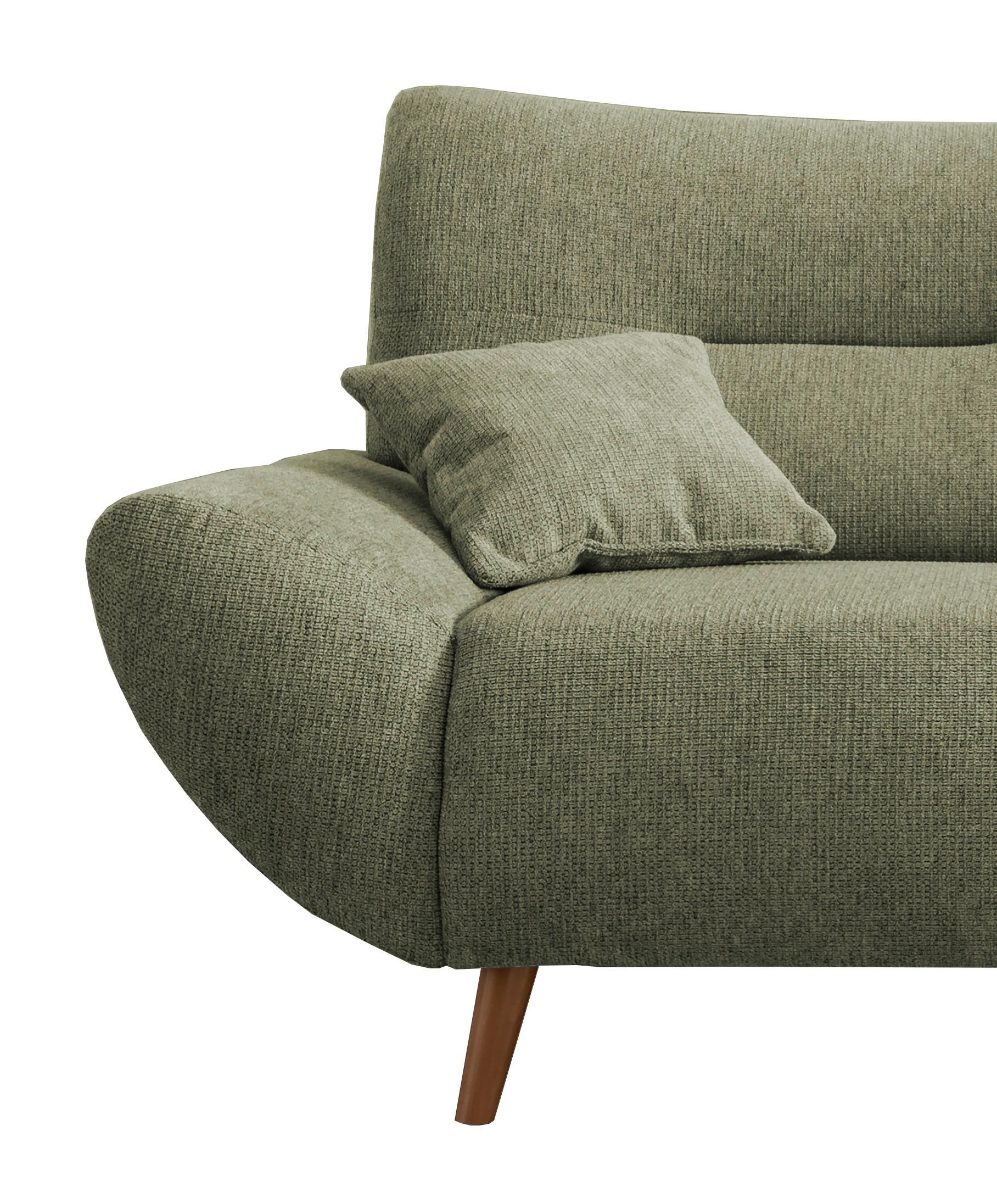 3-Sitzer-Sofa Drago Grün Chenille - Wildeiche/Grün, MODERN, Holz/Textil (205/81/90cm) - MID.YOU