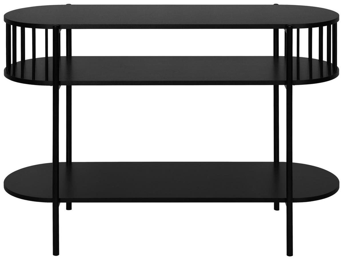 STÓŁ KONSOLA CURVE - czarny, Trend, materiał drewnopochodny/metal (110/39/76cm) - Xora