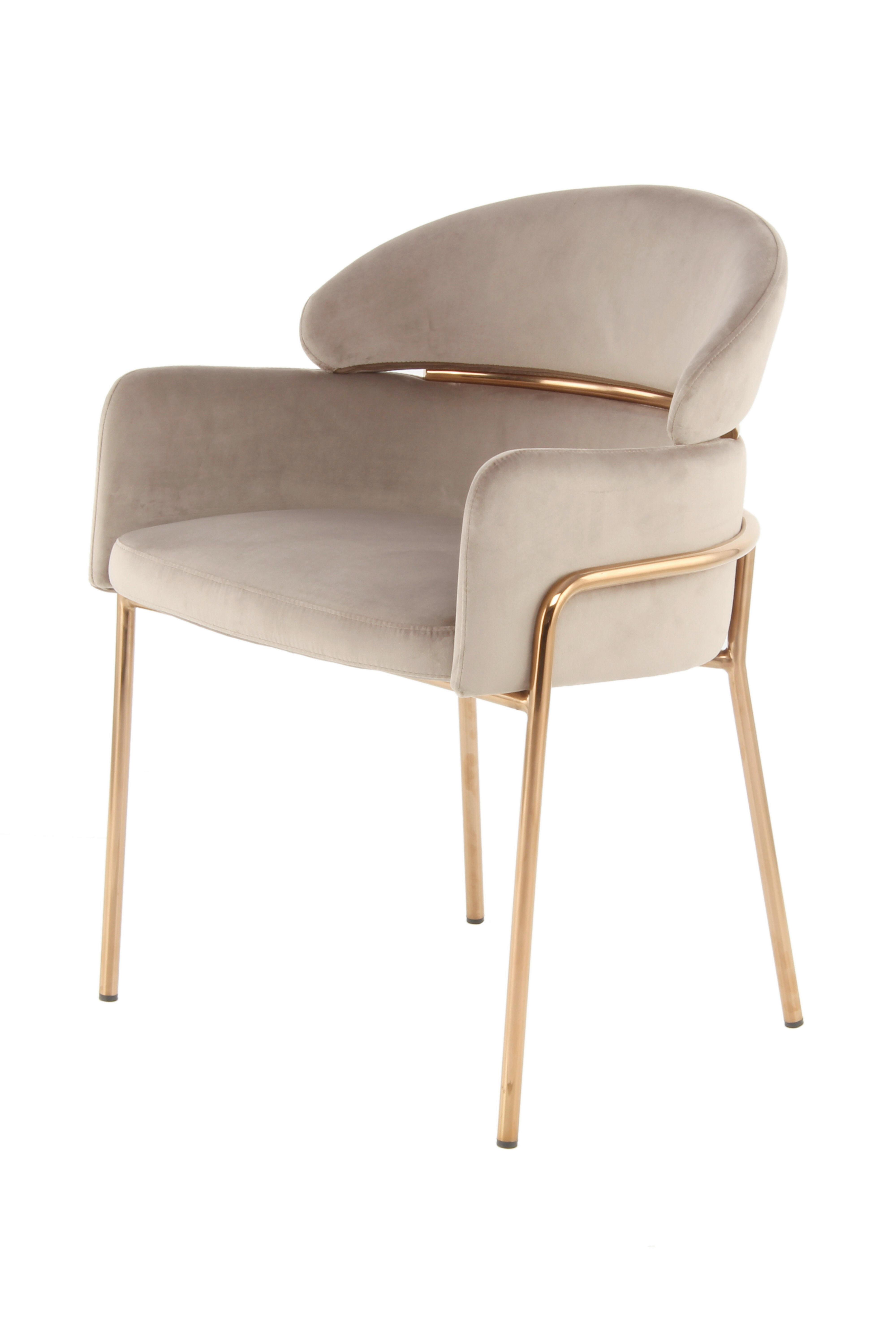 Karosszék Vnzpv-Tau - aranyszínű/taupe, Modern, műanyag/textil (58/79/57cm) - Kayoom
