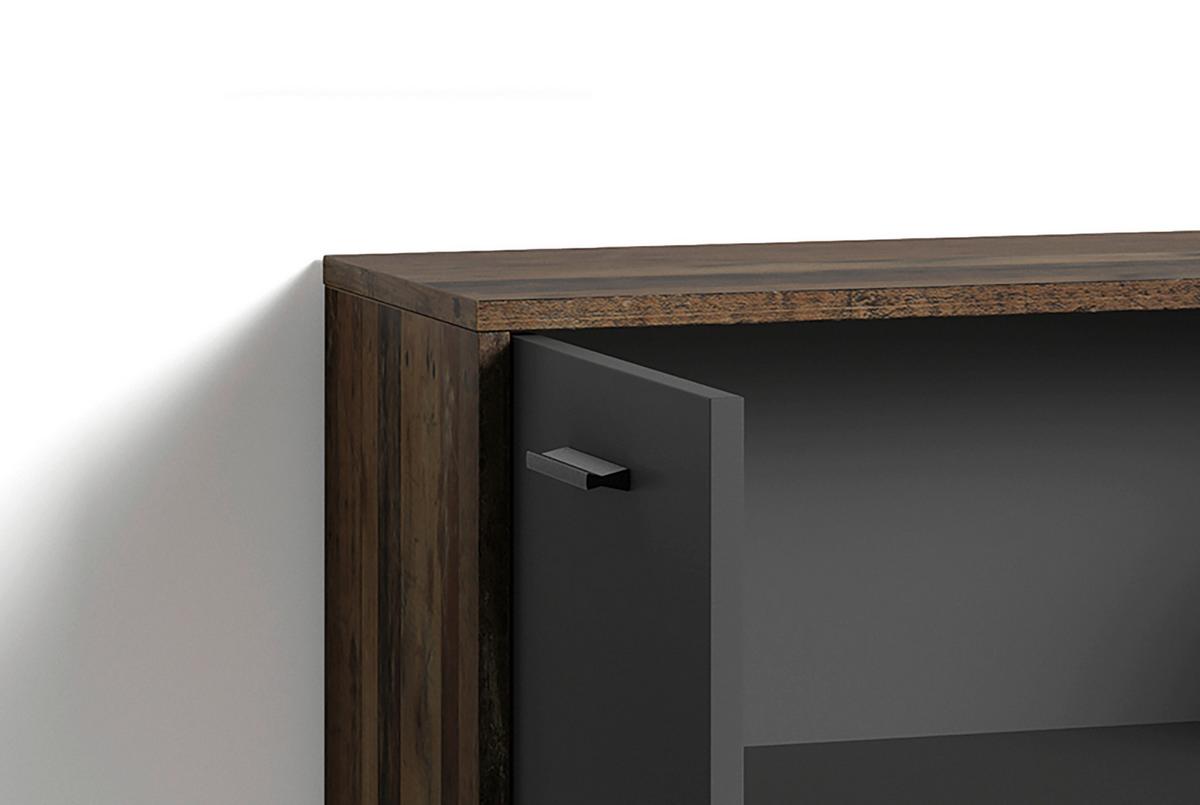 Sideboard Ben in Anthrazit/Eiche Artisan - Anthrazit/Eiche Artisan, MODERN, Holzwerkstoff/Kunststoff (153/83/35cm) - MID.YOU