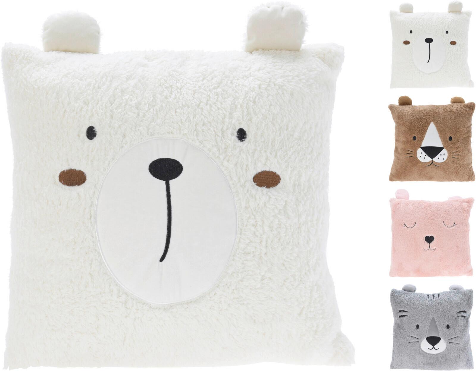 Díszpárna Ears - krémszínű/rózsaszín, műanyag (43/43/2cm)