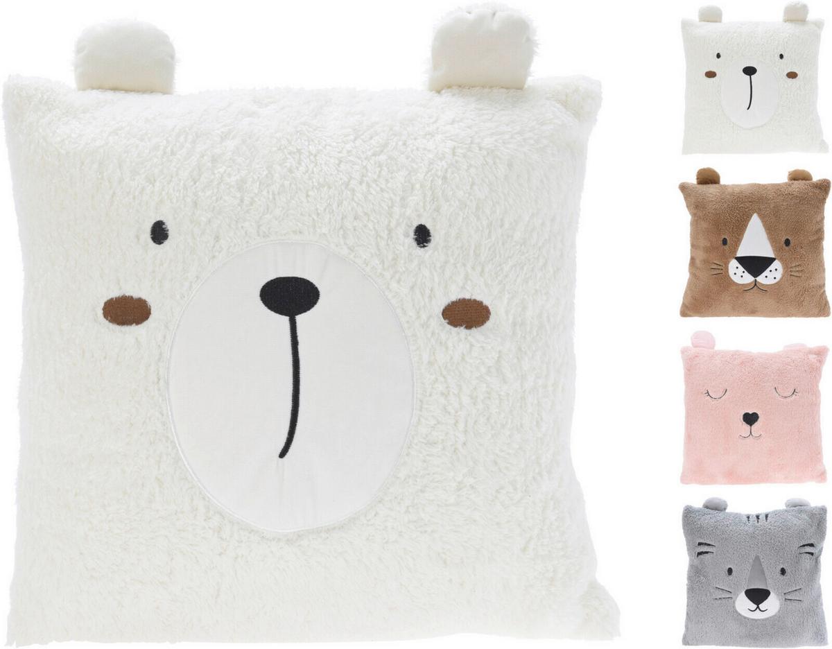 Díszpárna Ears - krémszínű/rózsaszín, műanyag (43/43/2cm)