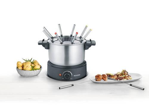 ZESTAW DO FONDUE FO 2470 - czarny, Basics, tworzywo sztuczne/metal (30/23,5/25,5cm) - Severin