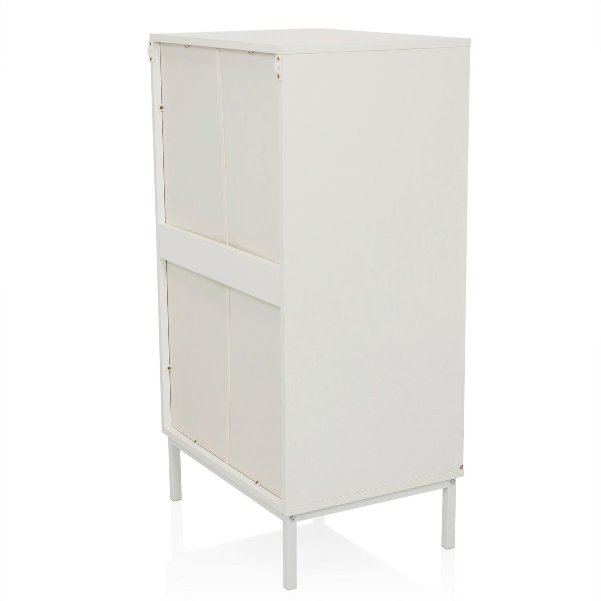 Komoda Bjordal, Bela - bela, Moderno, kovina/leseni material (55/100/40cm) - MID.YOU