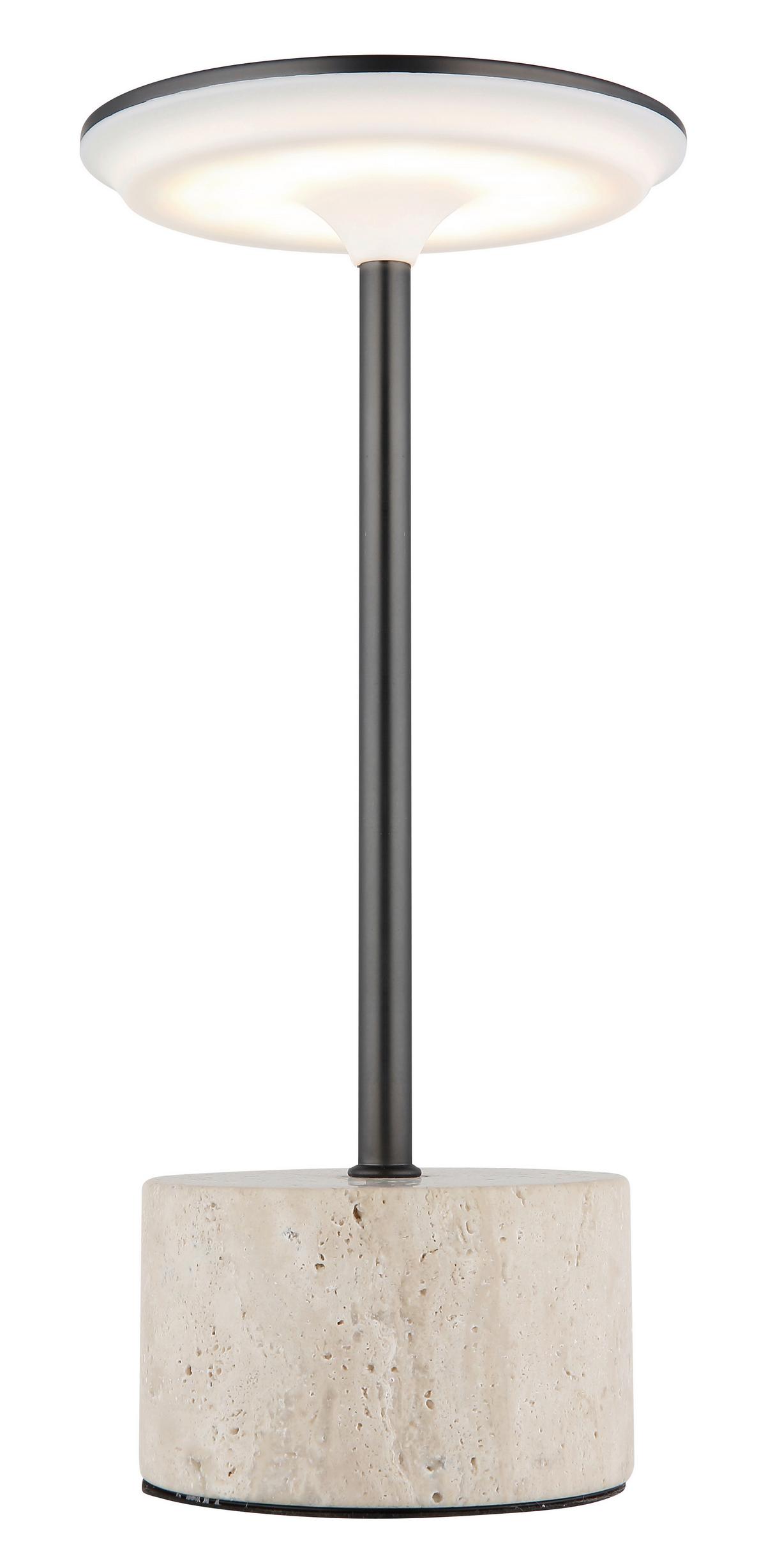 Stolna Punjiva Svjetiljka Laurena - bijela/siva, Design, kamen/metal (12/27.6cm) - Globo