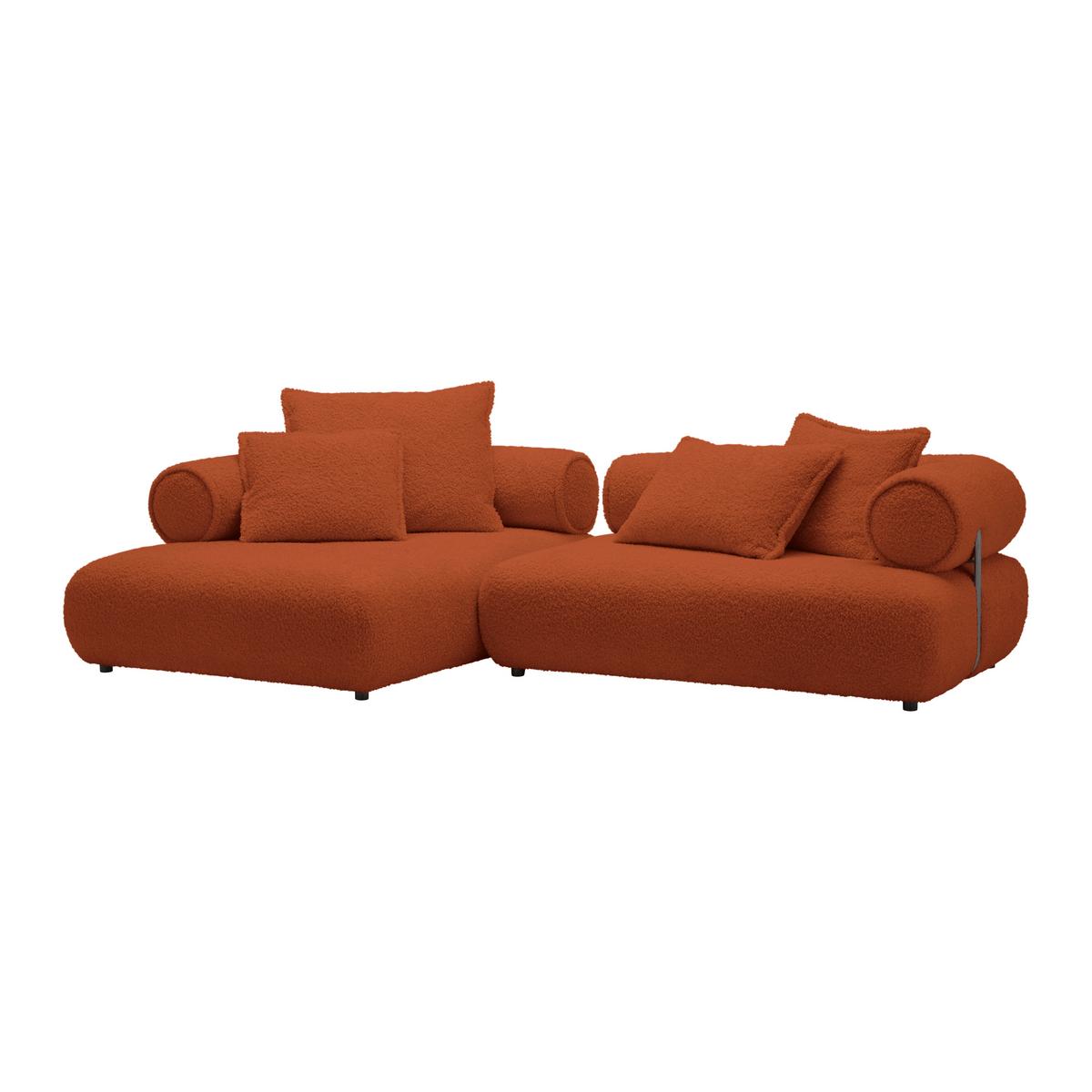 Wohnlandschaft Casimir Kupferfarben - Schwarz/Kupferfarben, LIFESTYLE, Kunststoff/Textil (180/310cm) - Premium Living