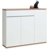 SZAFKA NA BUTY YAMAEL - biały/czarny, Design, materiał drewnopochodny/tworzywo sztuczne (135/112/38cm) - Xora