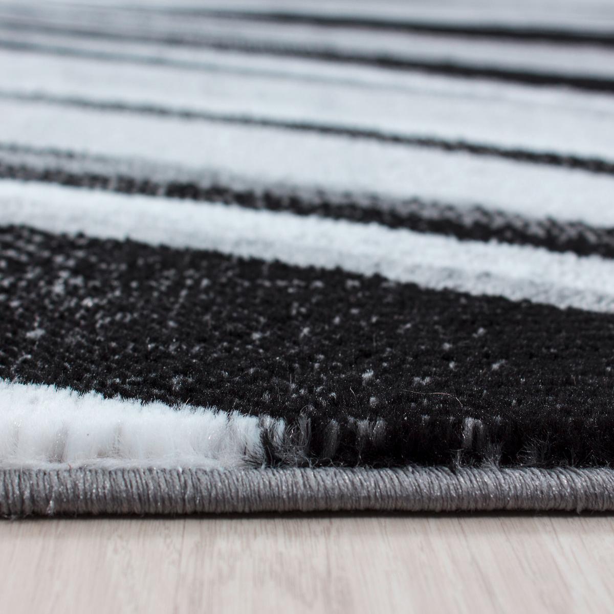 Flachwebeteppich Parma Schwarz ca. 240x340cm - Schwarz, Design, Textil (240/340cm) - Novel