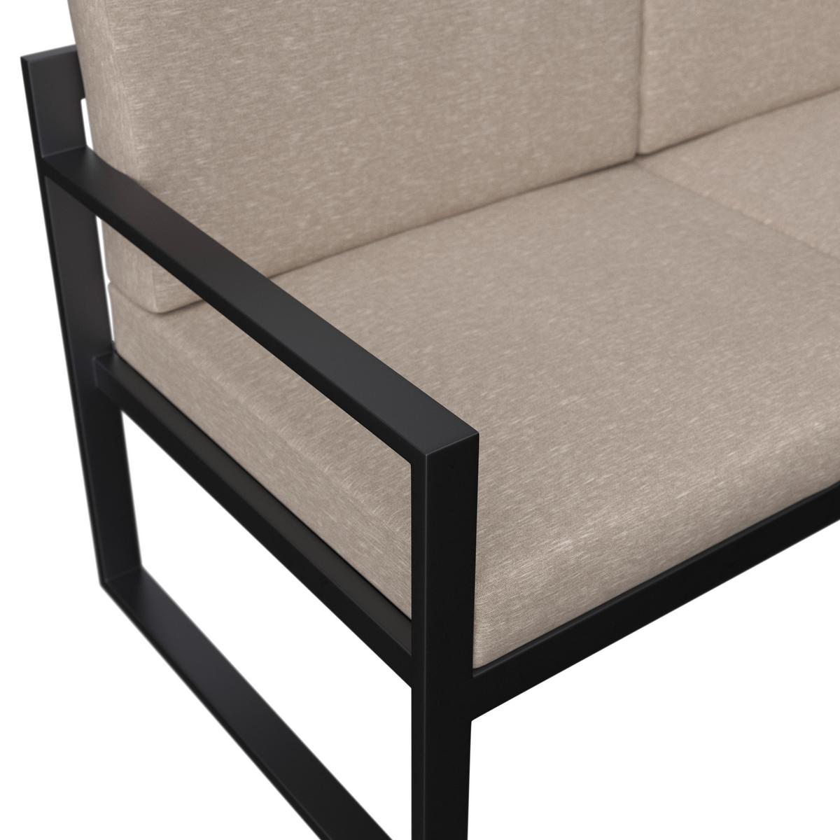 Lounge Garnitura Genf, Siva, 5-Delno - siva/svetlo siva, Moderno, kovina/steklo (213/136cm) - Beldano