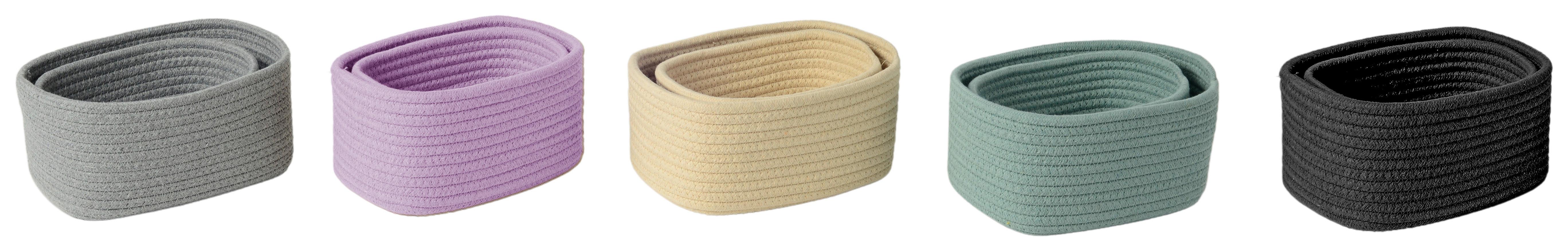 Korbset Larissa verschiedene Farben - Salbeigrün/Beige, KONVENTIONELL, Textil - Based