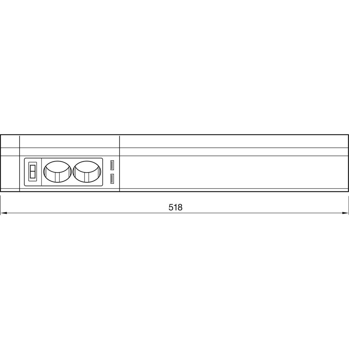 Unterbauleuchte LD8115AS Länge 52 cm - Weiß, LIFESTYLE, Metall (51,8/8/8,5cm)