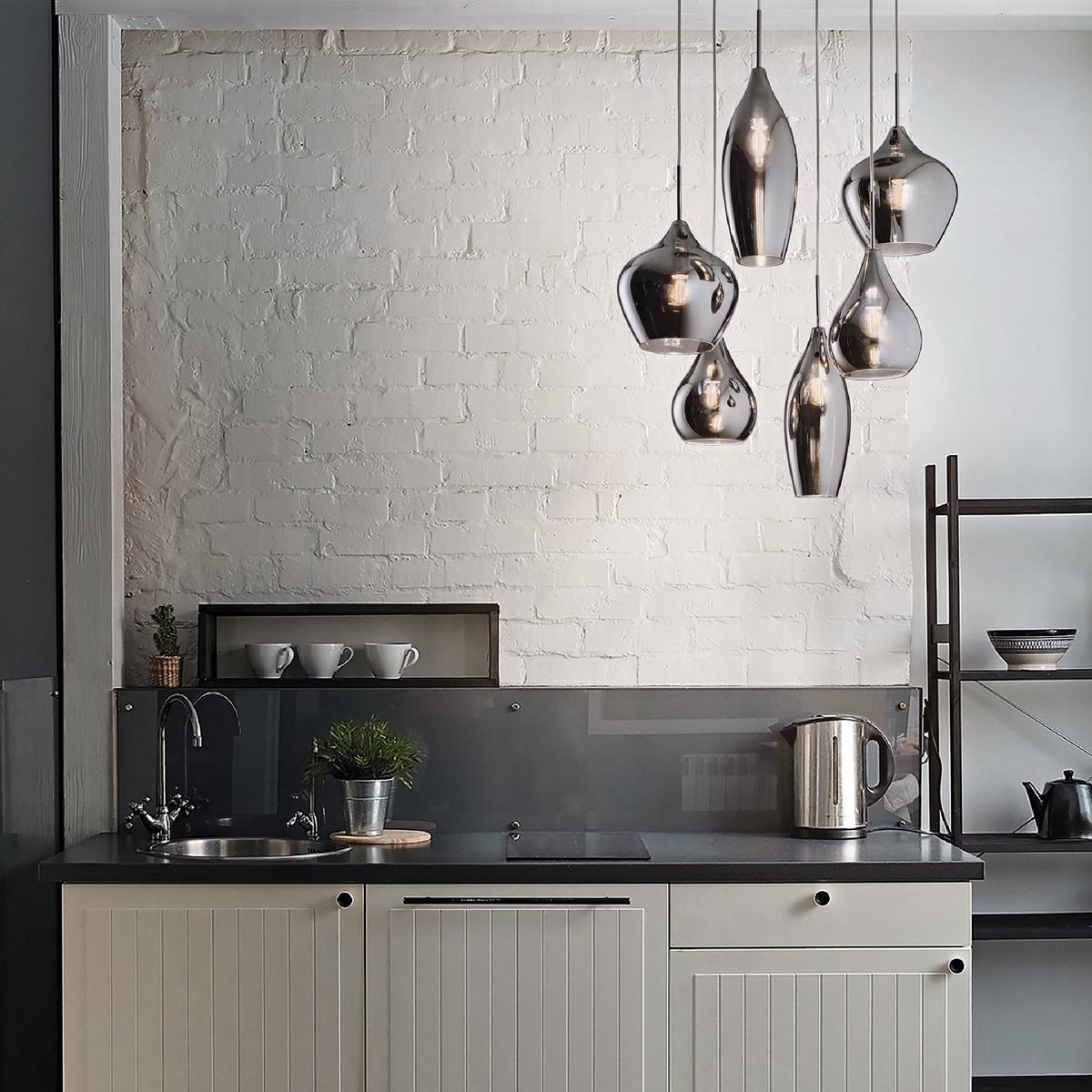 LAMPA WISZĄCA TRONDHEIM - szary, Trend, metal/szkło (60/30-135cm) - Dieter Knoll