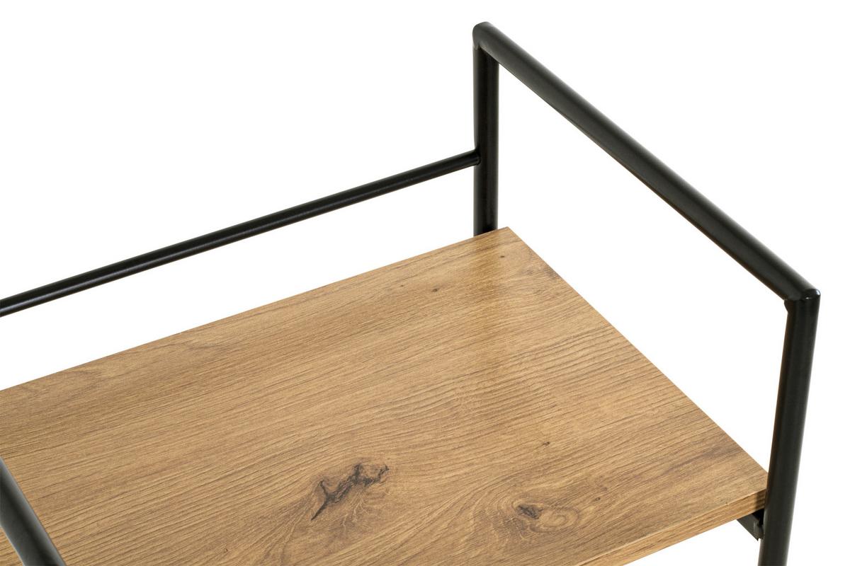 Regal Mosel 3 Schwarz/Eichefarben - Eichefarben/Schwarz, MODERN, Holzwerkstoff/Metall (34/130/27cm) - Mömax