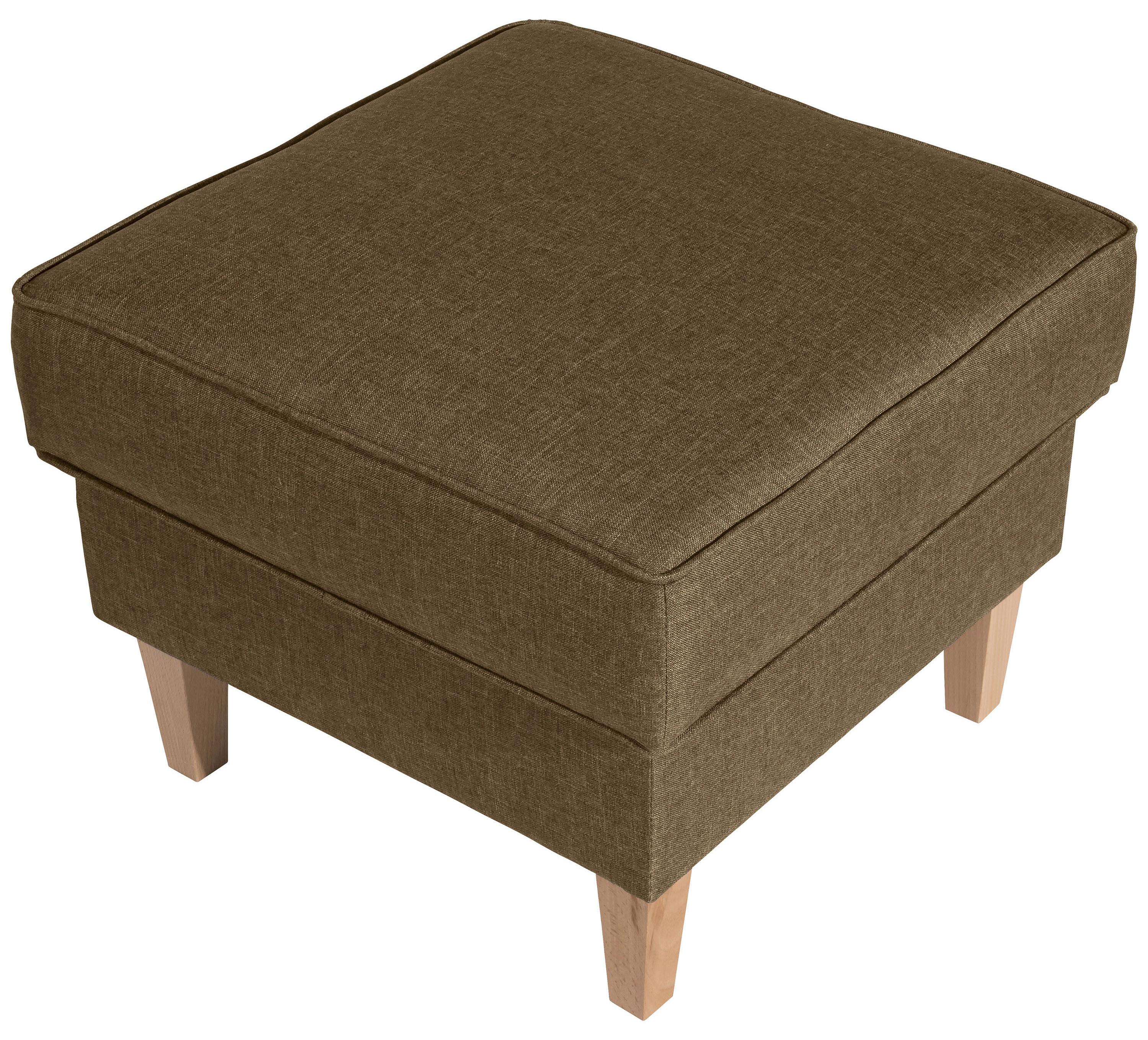 Hocker Lorris Sandfarben Flachgewebe - Sandfarben/Buchefarben, Design, Holz/Textil (53/45/53cm) - Max Winzer