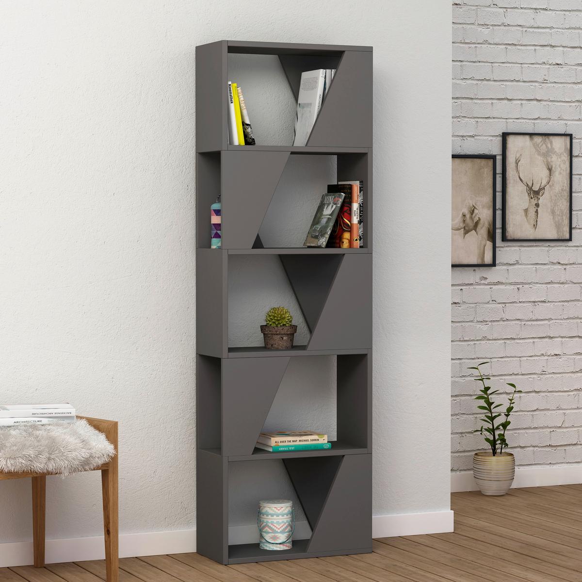 BABYREGAL FRAME BOOKCASE - Anthrazit, Design, Holzwerkstoff (54/168/24cm) - Livetastic