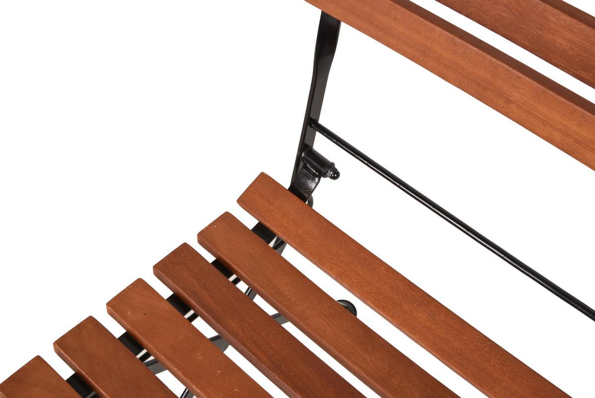 Gartenmöbel-Set Wien 5-tlg. klappbar Holz - Eukalyptusholzfarben/Schwarz, Basics, Holz/Metall (46/90/39cm) - Gardenson