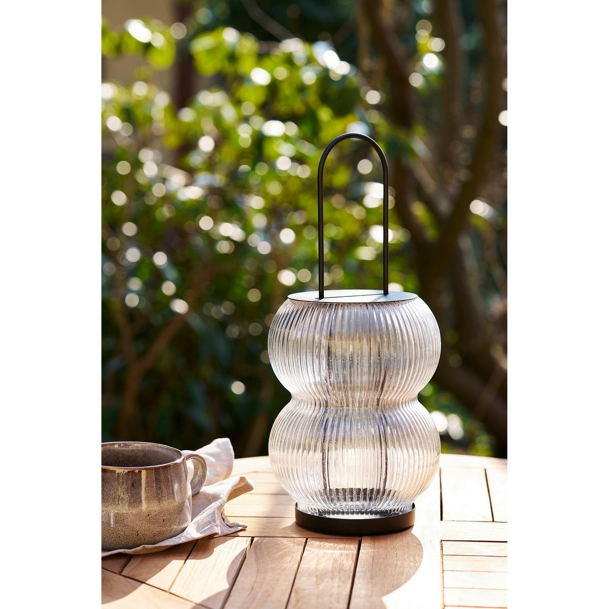 Laterne Lucena Lantern Schwarz - Schwarz, Basics, Glas/Metall (16/36/16cm)