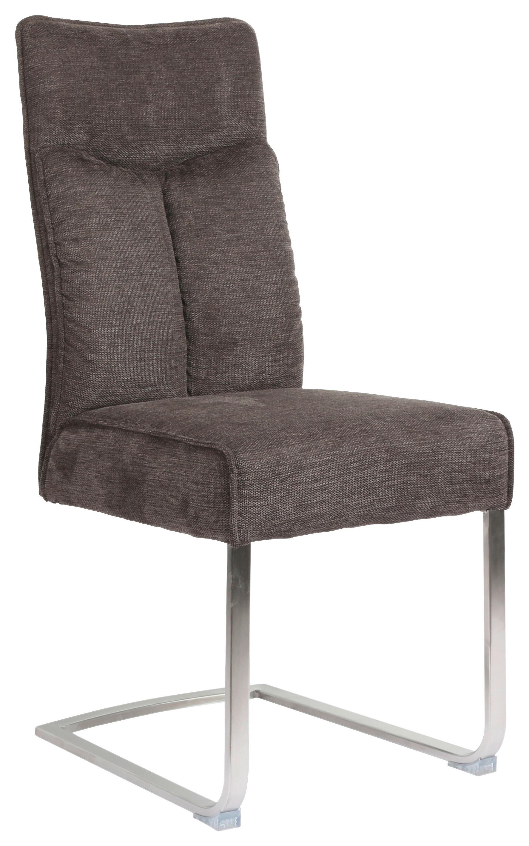 KRZESŁO NA PŁOZIE BUFFY - kolor stalowy/szary, Design, metal/tkanina (44/102/64cm) - Novel