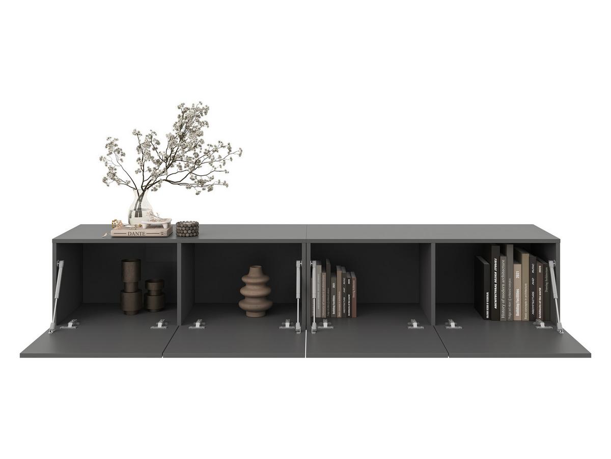 KOMODA NISKA NEWNIQ - antracytowy, Design, materiał drewnopochodny (200/36,7/42cm) - Hom`in