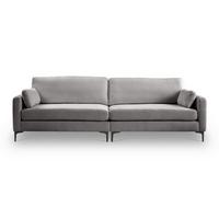 Viersitzer-Sofa Venti Hellgrau - Hellgrau/Schwarz, Basics, Holz/Textil (286/92/97cm) - MID.YOU