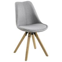 KRZESŁO DIMA - szary/dębowy, Design, metal/drewno (48/85/55cm) - Carryhome
